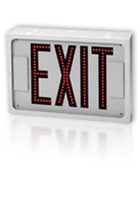 Exit Sign, Steel - Direct View **Long Distance ** Red LED - Battery Backup
