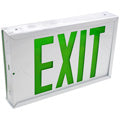 Exit Sign, Galvanized Steel - Green LED - Double Faced - White - Specifier Grade